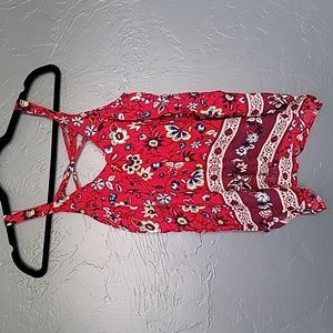 Shyanne Bright Pink Floral Flowy Sleeveless Blouse EUC